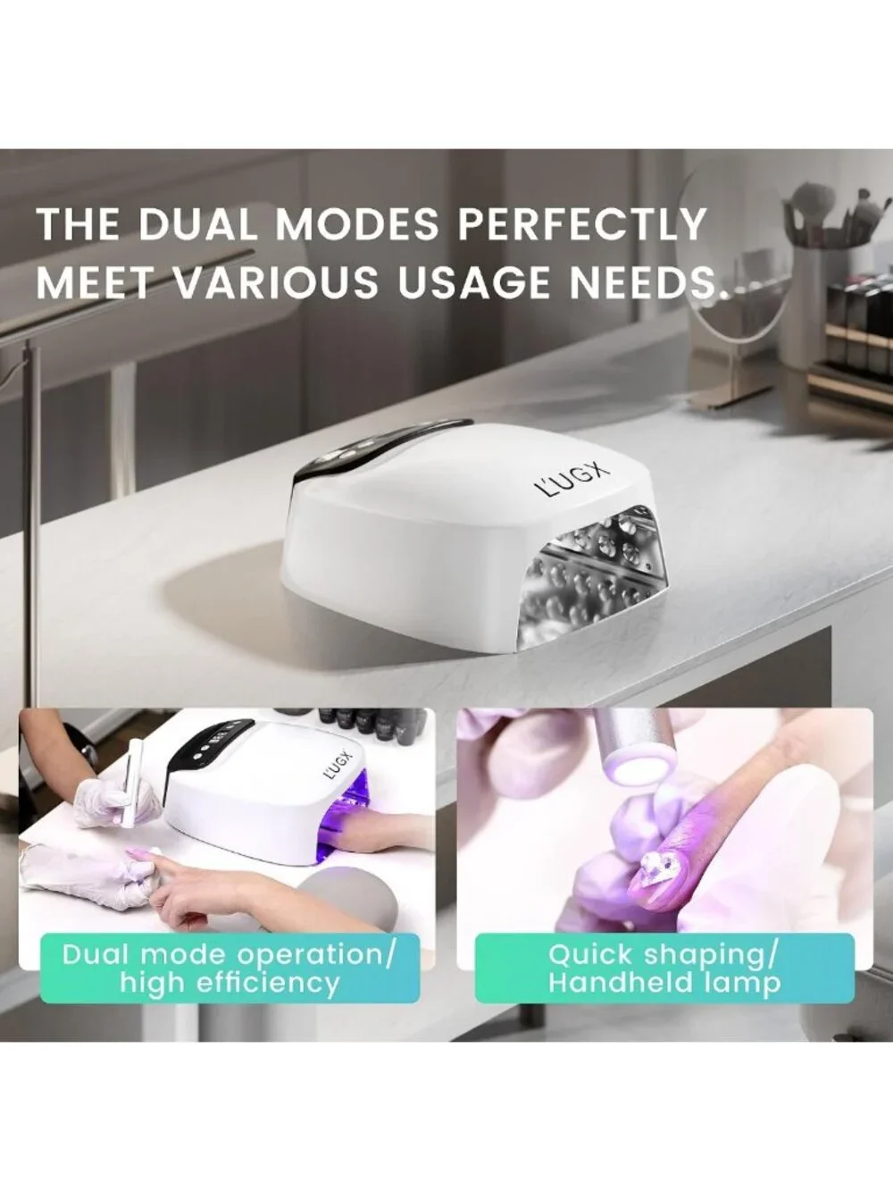 Rechargeable 2-in-1 UV LED Nail Lamp for Gel Nails - Portable & Fast Drying